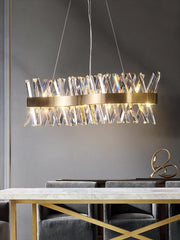 fancilighting S-style Shape Design Modern Creative Hanging Led Crystal Chandelier L37.4" / Warm Light (3000K)