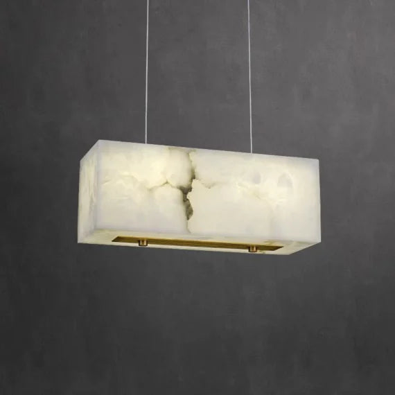 Katty Marble Rectangle Chandelier, Modern Kitchen Lighting Pendant Lamp