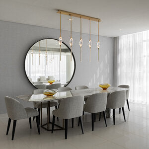 Pezzo Modern Crystal Linear Chandelier L51'' 59'' for Dining Table