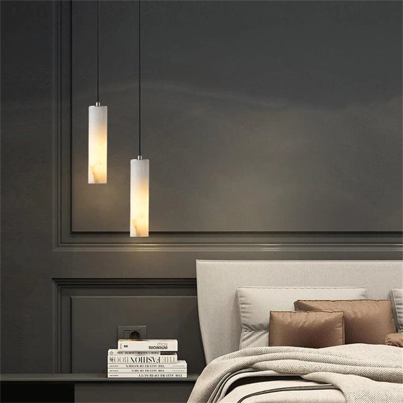 Fanci Eudora Alabaster Modern Pendant Light For Foyer And Staircase Area