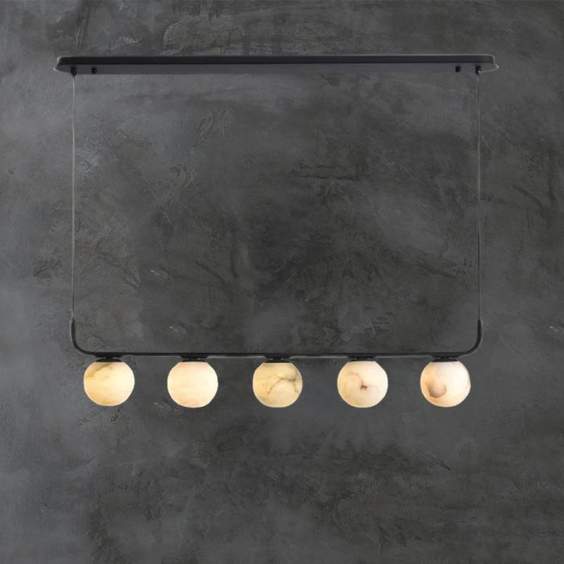 Fanci Amaris Alabaster Global Kitchen Island Pendant 5 Lights