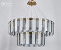 fancilighting Double frosted glass suspension luminaire modern Round chandelier