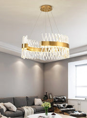 fancilighting S-style Shape Design Modern Creative Hanging Led Crystal Chandelier Dia39.4" / Warm Light (3000K)