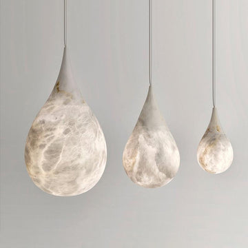 Fanci Alabaster Raindrop Pendant Lighting, Dining Table Pendant