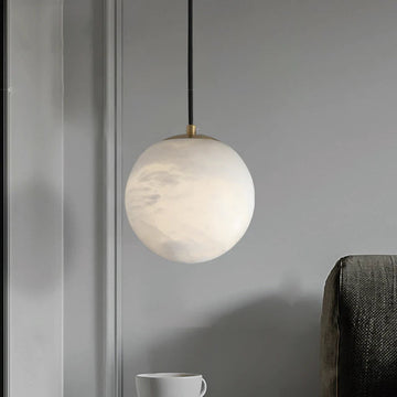 Fanci Hansa Alabaster Ball Pendant Light, Island Mini Pendant Light