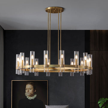 Samuel Modern Glass Round Chandelier for 36'' 48'' 60''