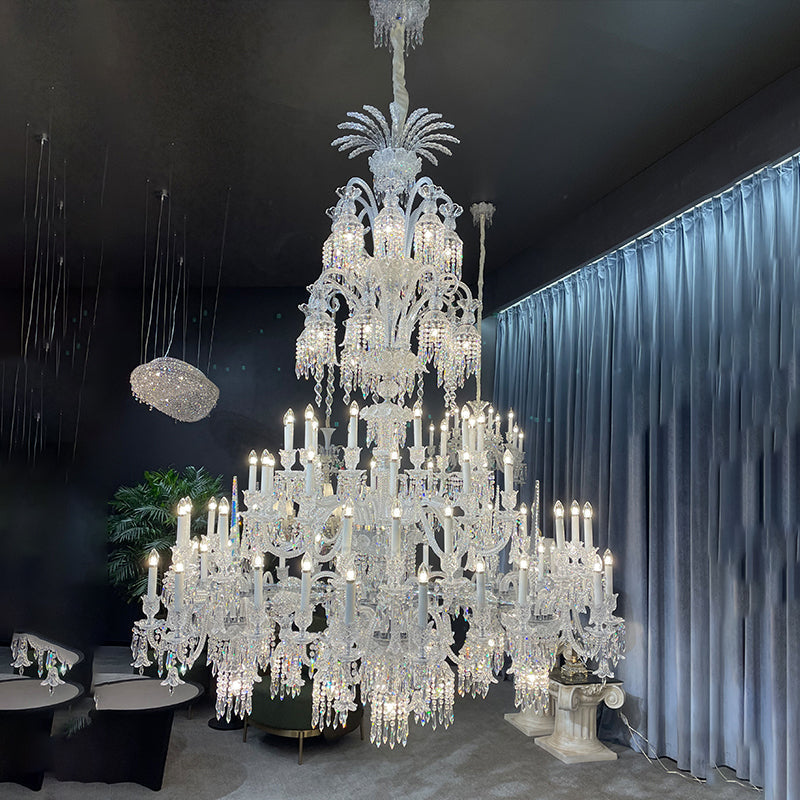 Opulent Classic Candle Crystal Grand Chandelier chandeliers for dining room,chandeliers for stairways,chandeliers for foyer,chandeliers for bedrooms,chandeliers for kitchen,chandeliers for living room Kevinstudiolives 157 Lights 98.4" W x 149.6" H  