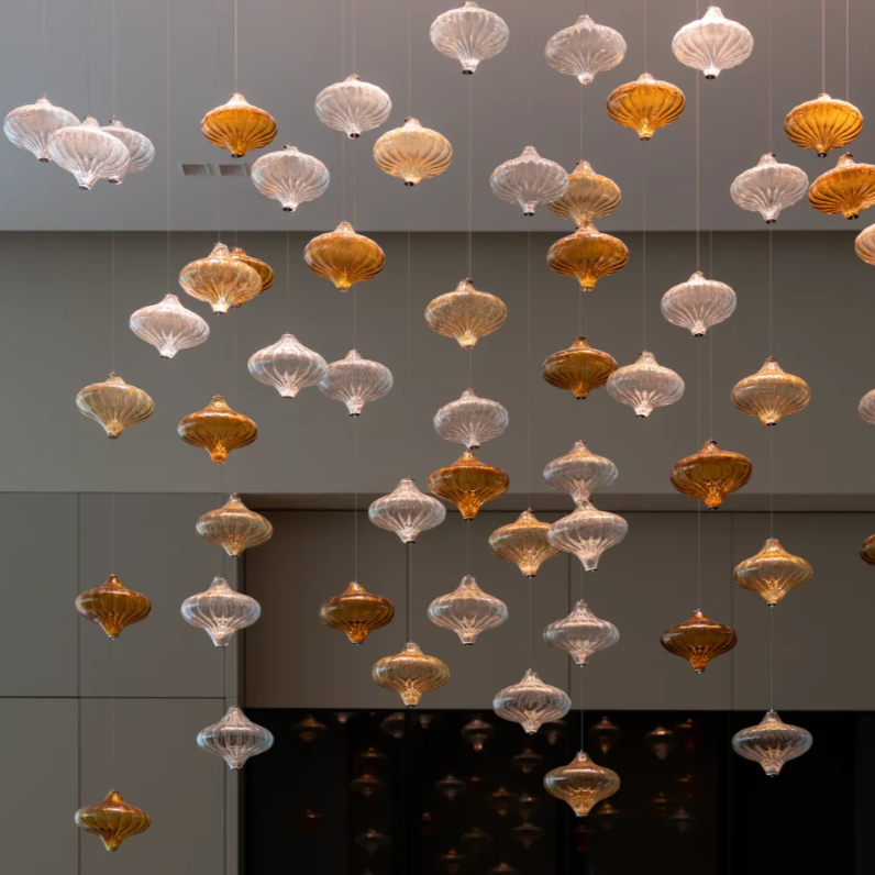 Creative Art Design Lanterns Glass  Floating Chandelier for Staircase/Foyer/Villa/Living room
