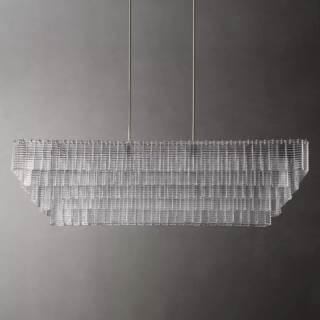 Israc Glass Rectangular Chandelier 77″