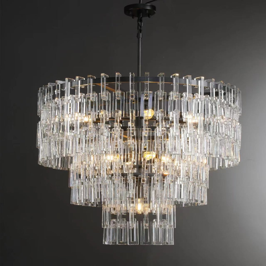 Genesis Luxury Round Multi-layer Bedroom Living Room Crystal Chandelier