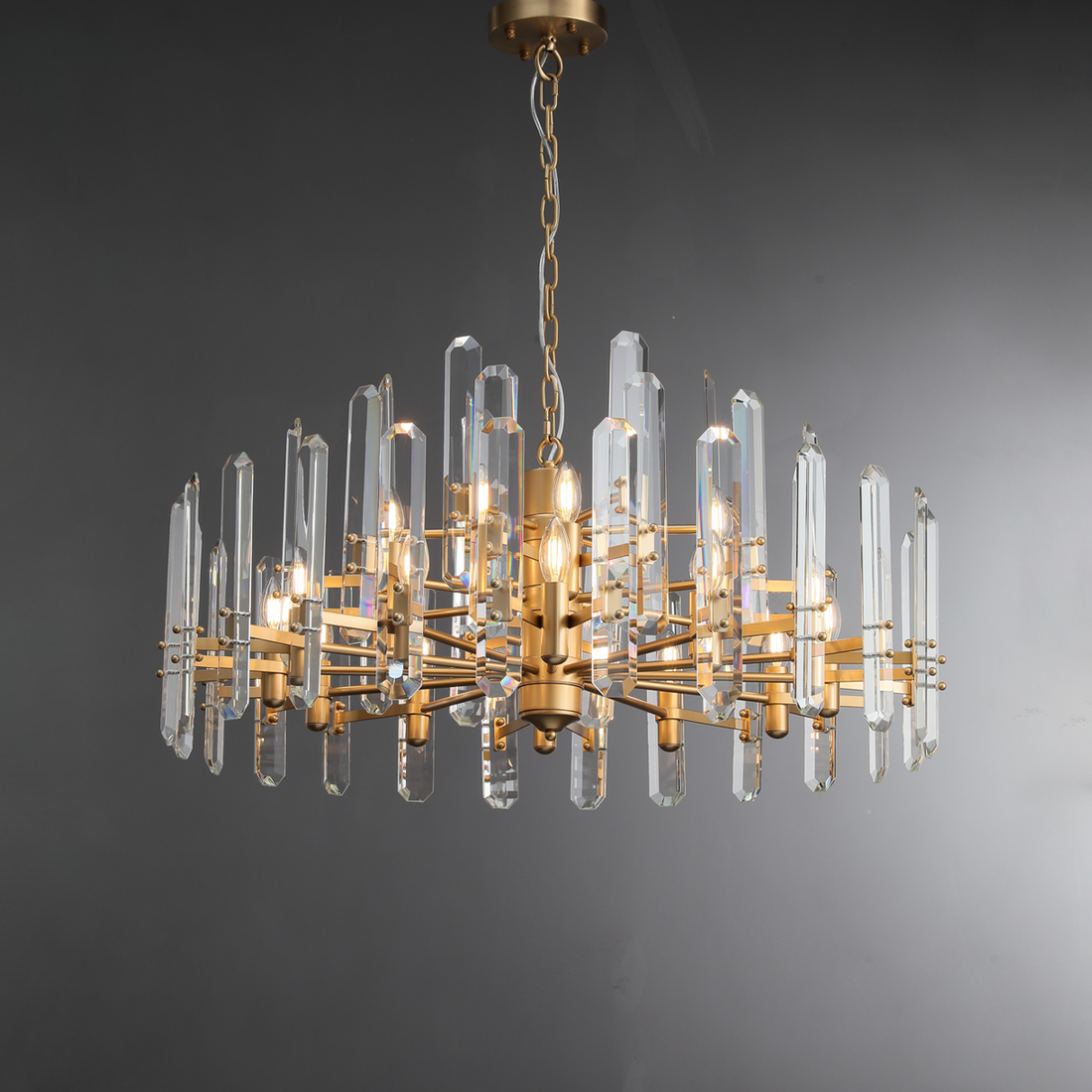 Scott K9 Faced Crystal Glass Chandelier Lighting