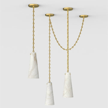 Javad Contemporary 3 Light Alabaster Chandelier, Modern Indoor Lamp