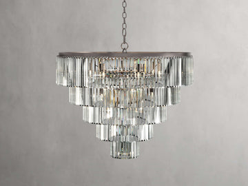 Leyland Tiered Round Chandelier in Nickel