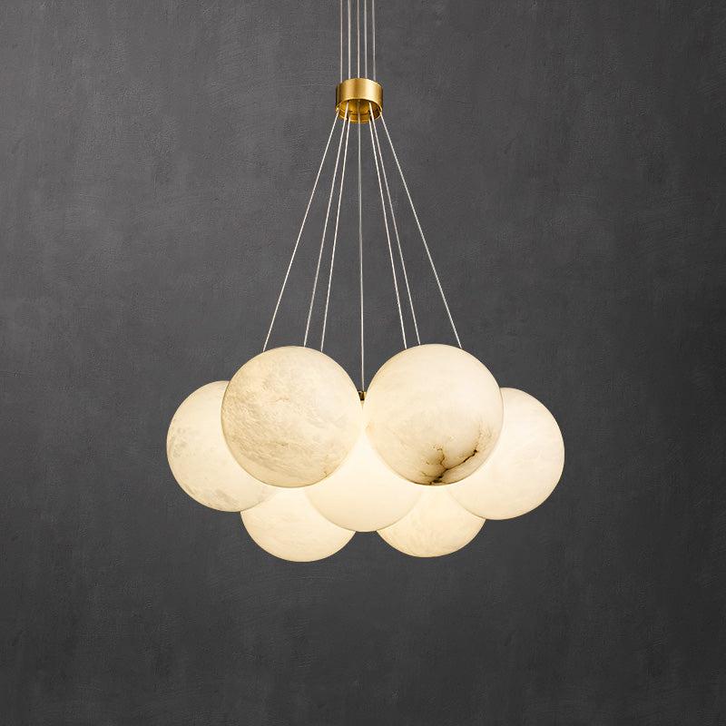 Alabaster Globe Art Pendant Light