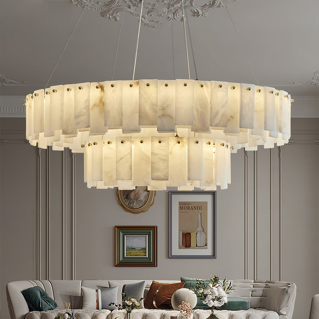 Celestial Alabaster Round Chandelier