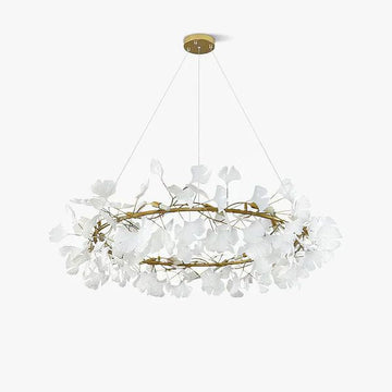 Ceramic Ginkgo Circle Chandelier