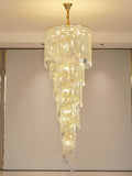 Elegant Foyer Hall Chandelier Long Crystal Ceiling Light Fixture For Living Room Entryway Staircase