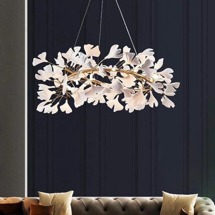 Fanci Luxury Ceramic Ginkgo Round Chandelier