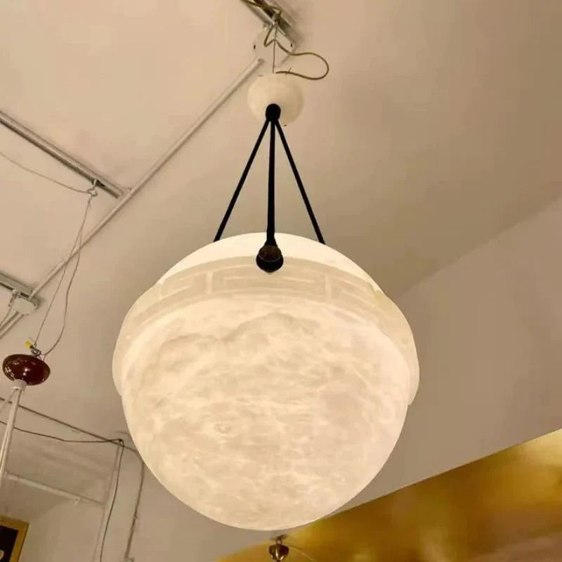 Rosie Alabaster Globe Pendant Light 10"D 20"D for Kitchen Island