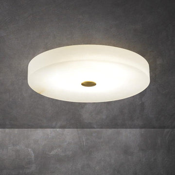 Alabaster Flush Mounted Round Led Chandelier