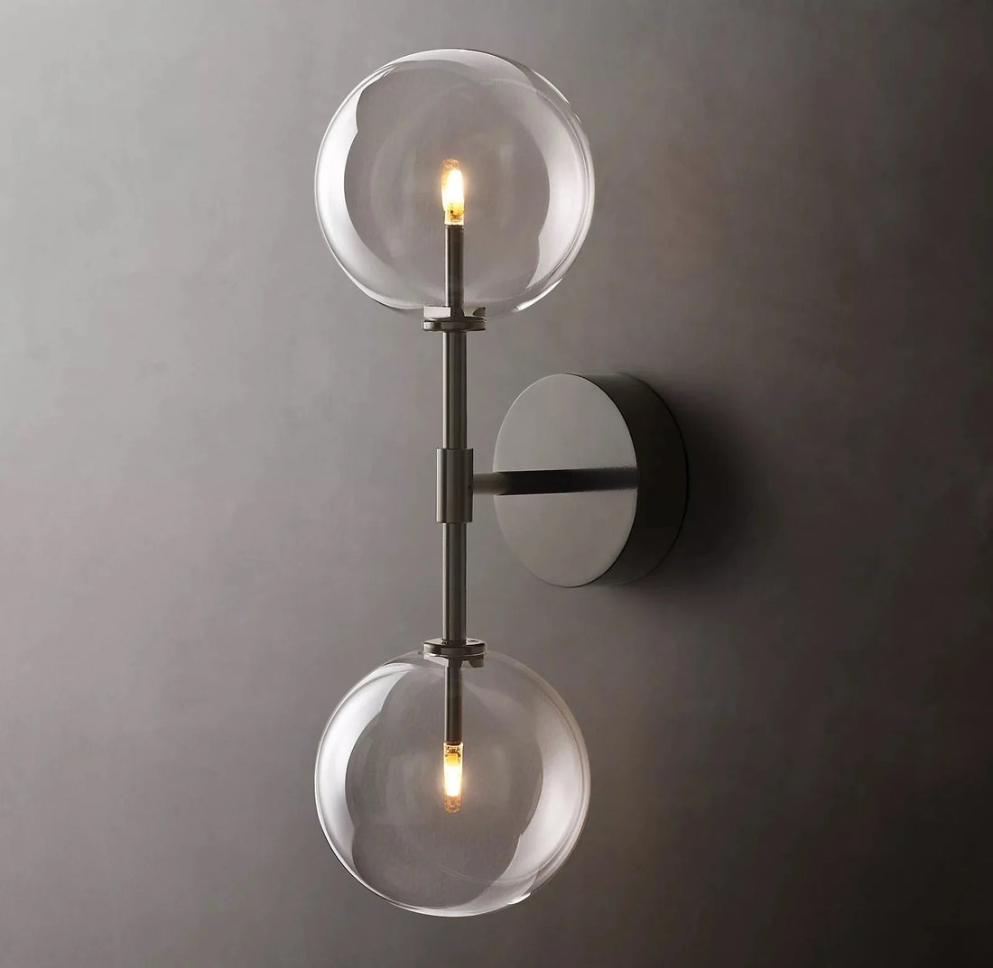 Golody Modern Glass Globe Modern Sconce, Linear Wall Sconce For Bedroom