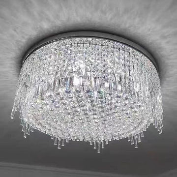 Minimalist Marvel: Embrace the Chic Simplicity of this Strikingly Modern Crystal Chandelier, a Perfect Blend of Style and Function