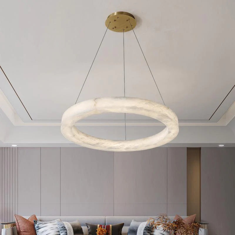 Anita Alabaster Ring chandelier, Modern Circular chandelier
